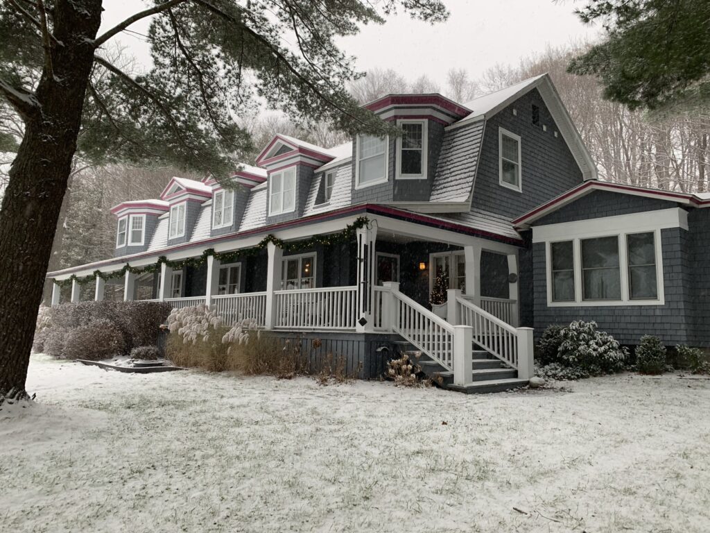 Canfield house Inn Winter exterior view