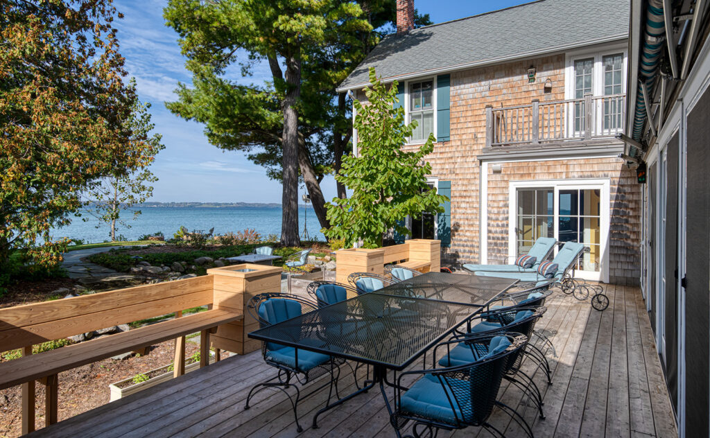 Spring Light House Bed and Breakfast Deck overlooking East Grand Traverse Bay