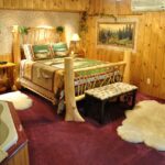 Horton Creek Bed and Breakfast Guest Room with large pine bed